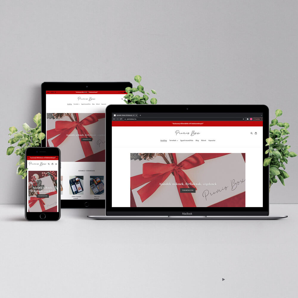 elkészített referencia webshop oldal bemutatása